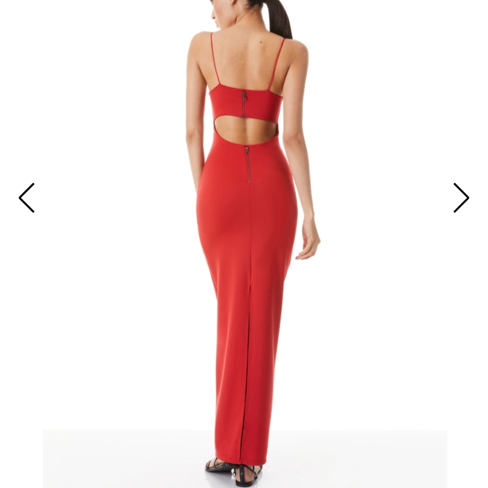 Alice + Olivia Nelle Maxi Dress | Bright Poppy | Size US 6 | NWT